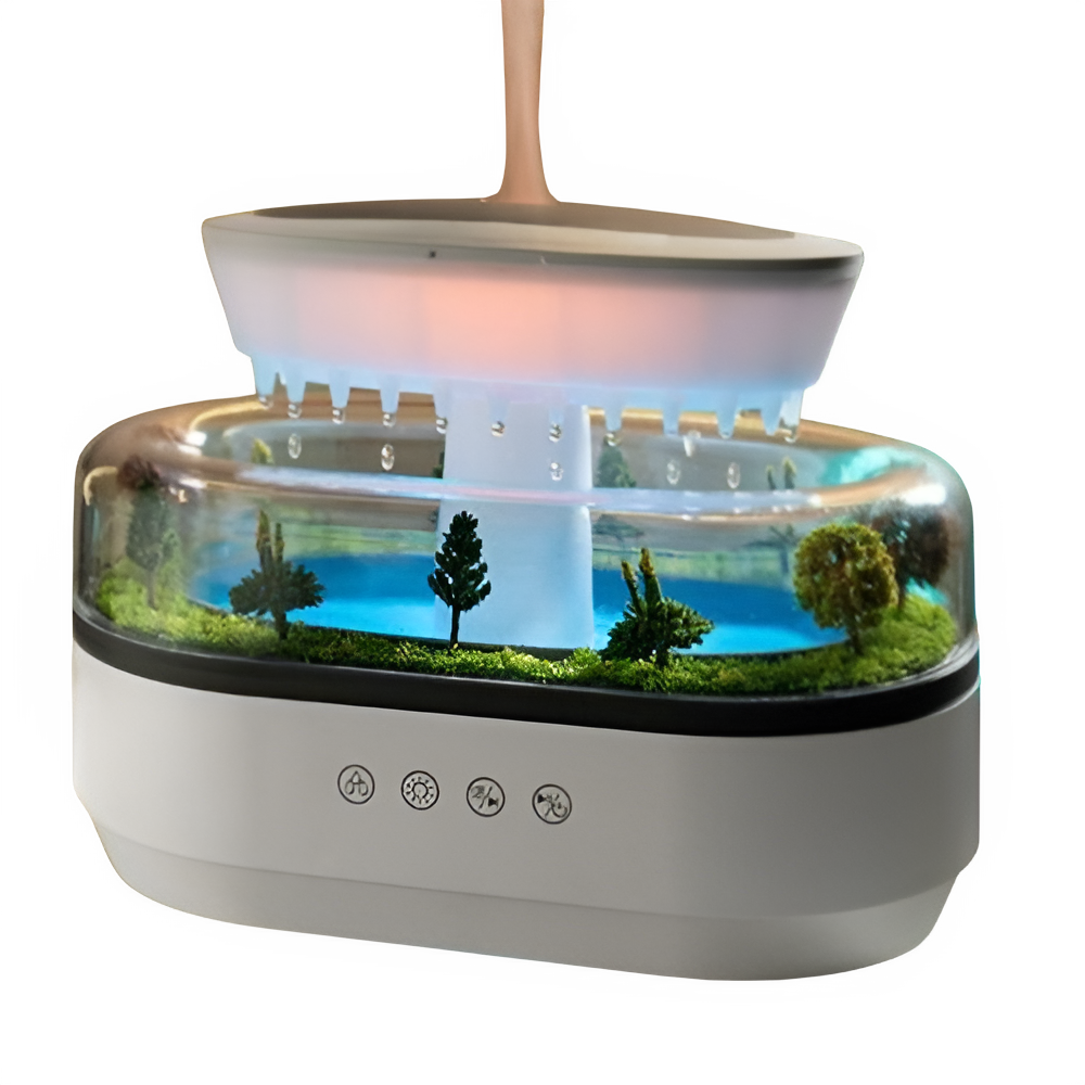 بخور سرد رومیزی طرح آبشار با نور LED رنگی (1)