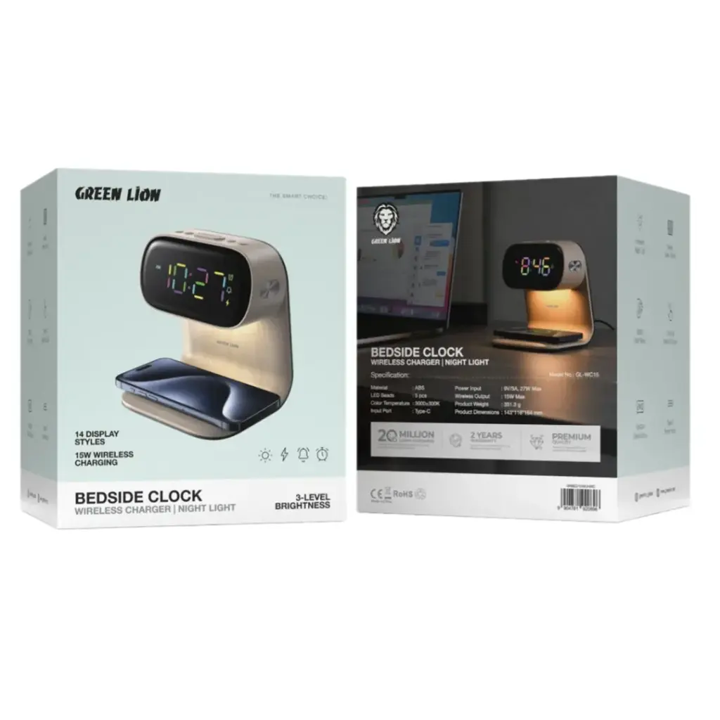 Green-Lion-Bedside-Clock-with-Wireless-Charger-wood (1)